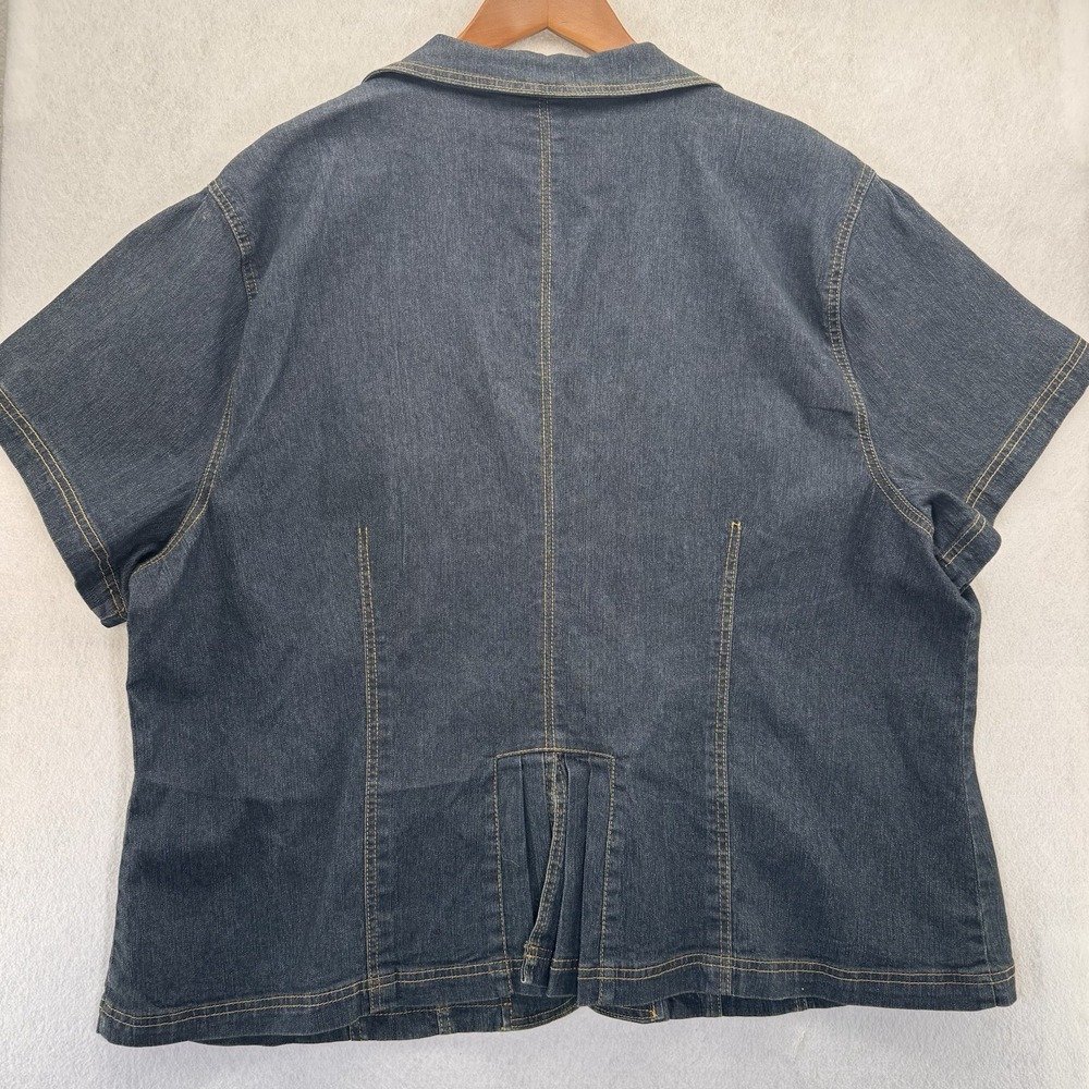 Just Blu Jeans Denim Jean Blazer Jacket Embellishment 26W NWT - Picture 9 of 12
